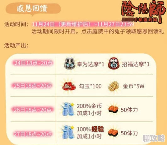 2025阴阳师感恩节经验翻倍全攻略：阴阳寮高效搭配+月卡福利最新解析